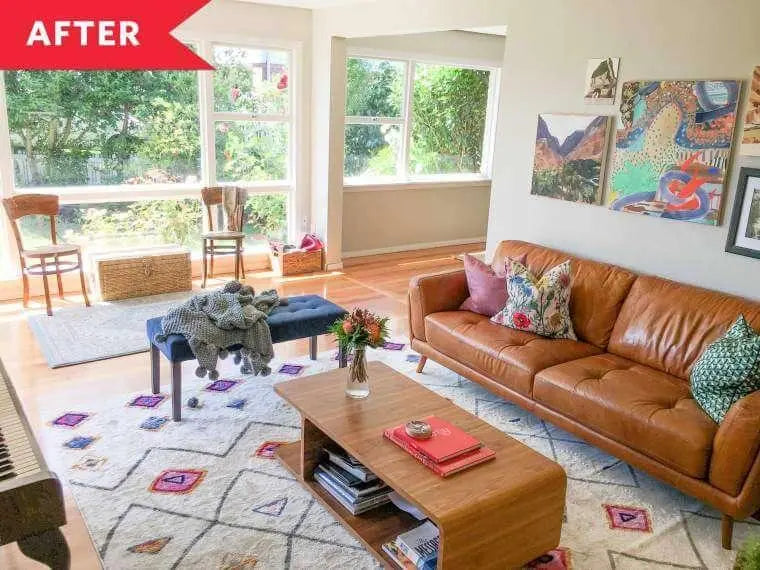 Avant et après : L'arrachage de cette moquette  transforme complètement ce salon - La Maison de la Housse®