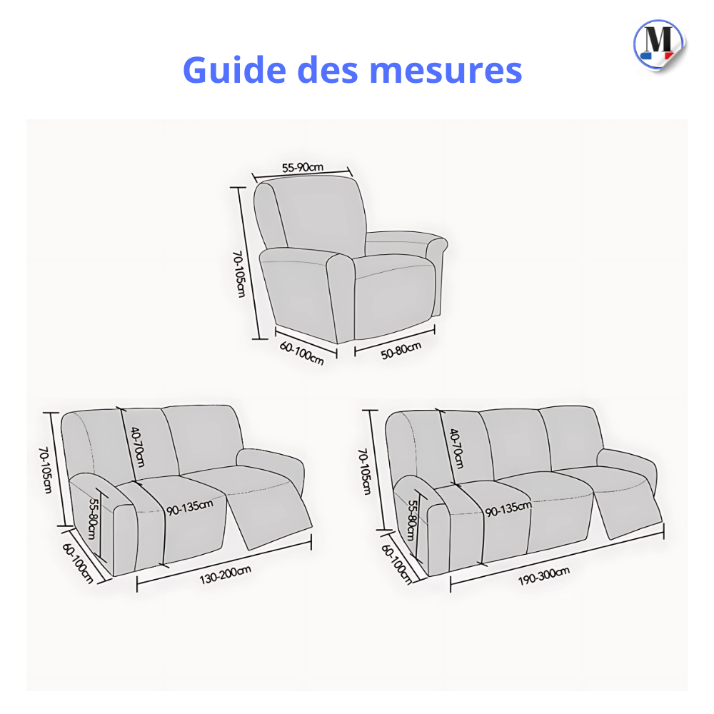 Housses de Canapé Relax et Fauteuil Inclinable | Extensible & Imperméables