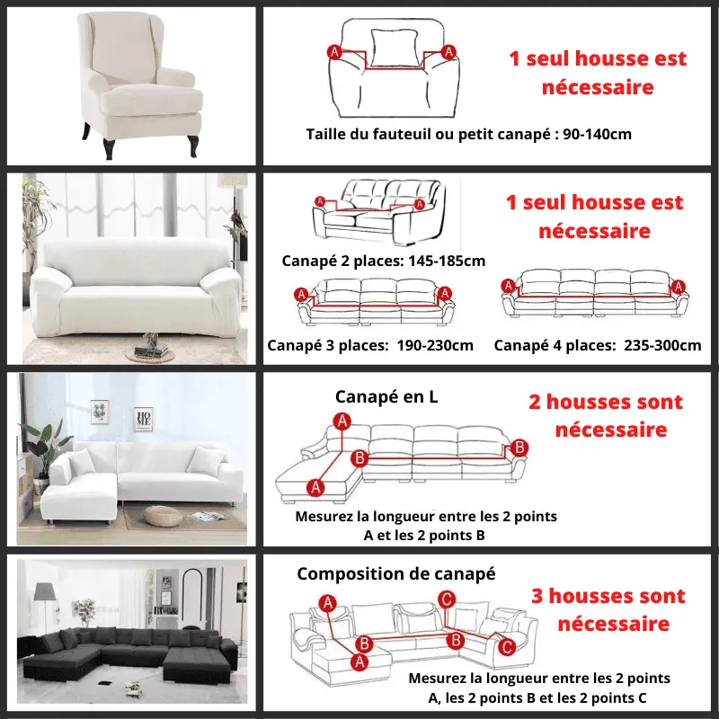 DESTOCKAGE Housse De Canapé d'Angle Ruber - La Maison de la Housse®