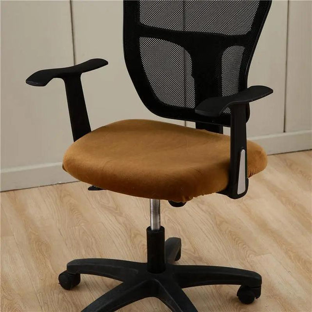 Housse de Chaise Camel de Bureau Style Velours - La Maison de la Housse®