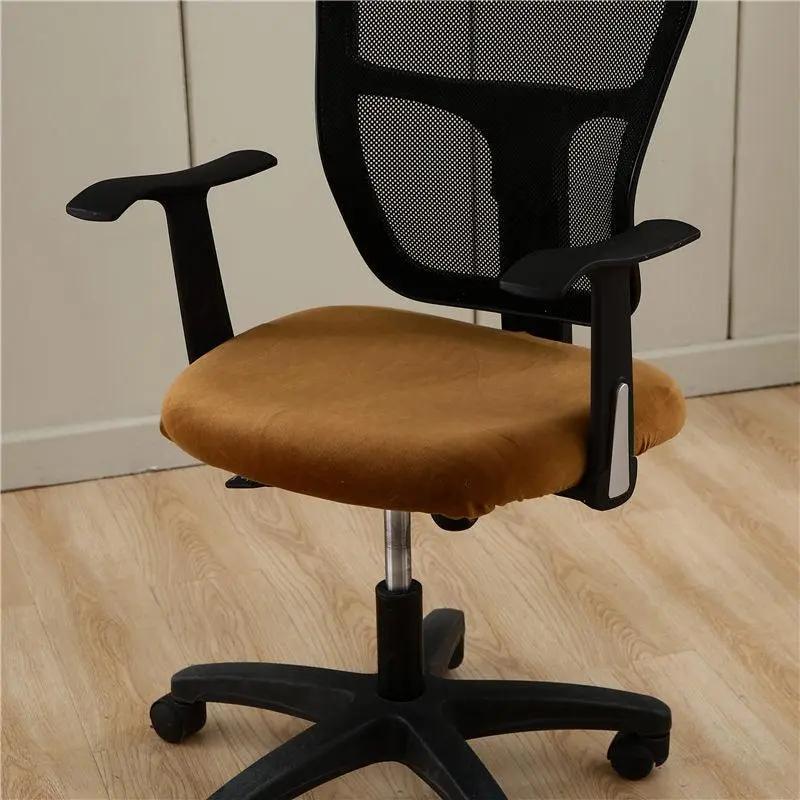 Housse de Chaise Camel de Bureau Style Velours - La Maison de la Housse®