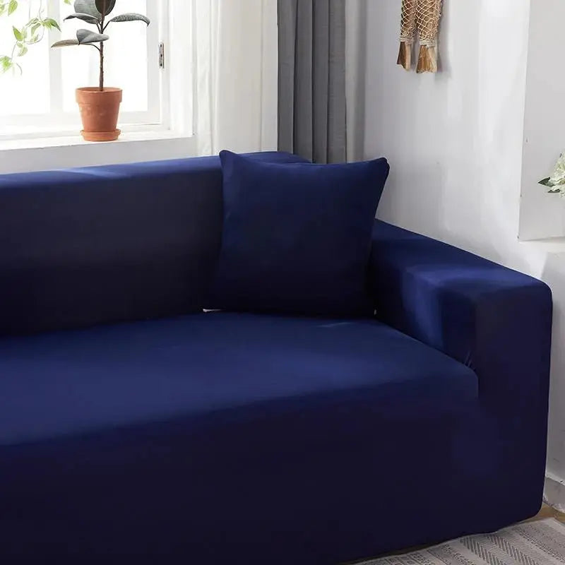 Housse De Canapé d'Angle Bleu Marine - La Maison de la Housse®