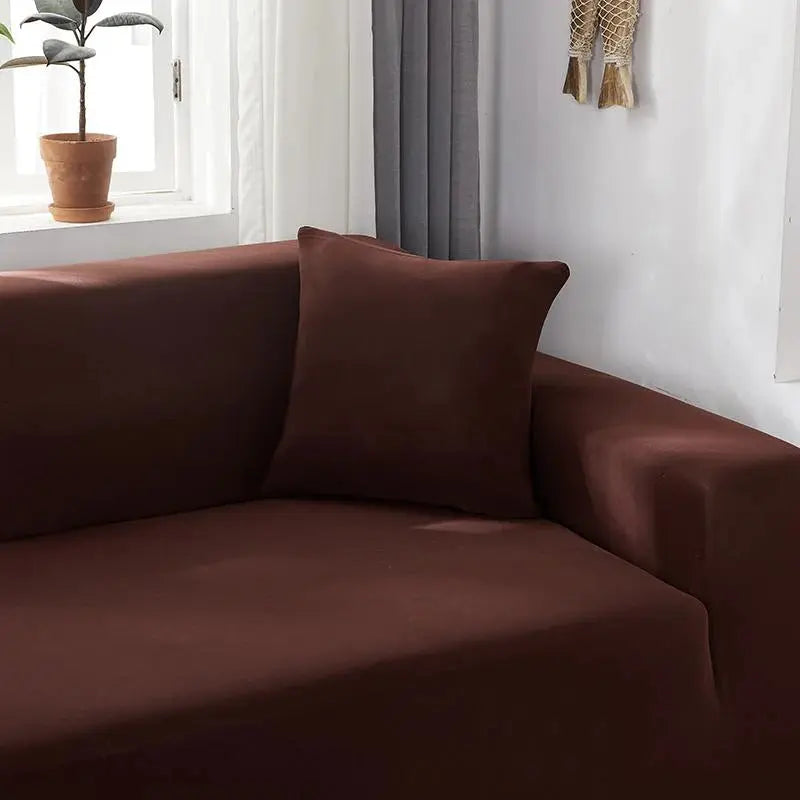 Housse de canapé droit et d’angle – Marron La Maison De La Housse