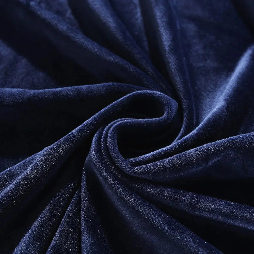 Housse De Canapé d'Angle En Velours Bleu marine - La Maison de la Housse®