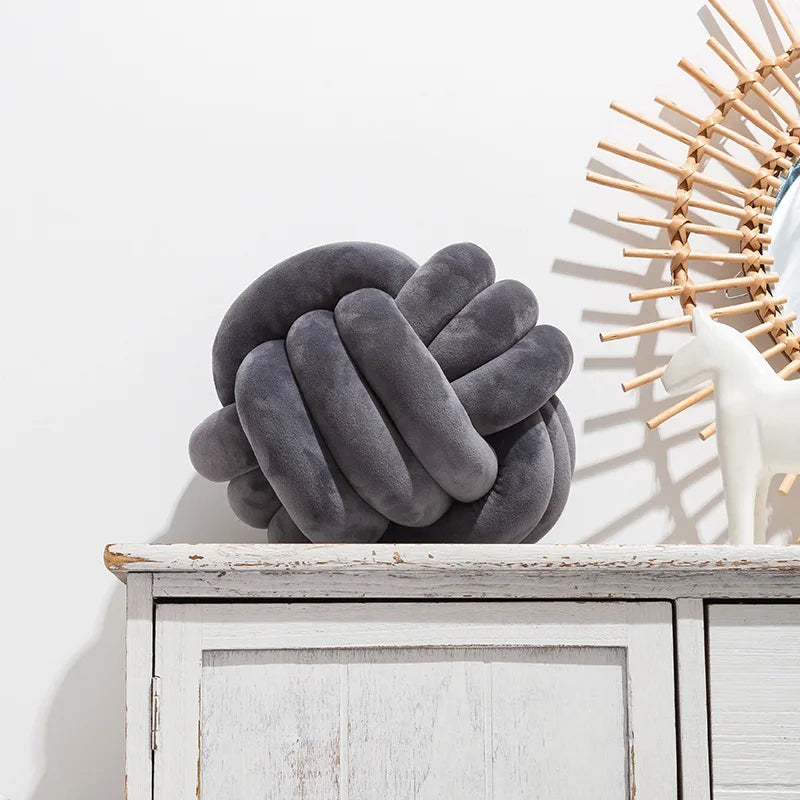 1 Coussin Boule Nœud Design – Décoratif Moderne en Velours