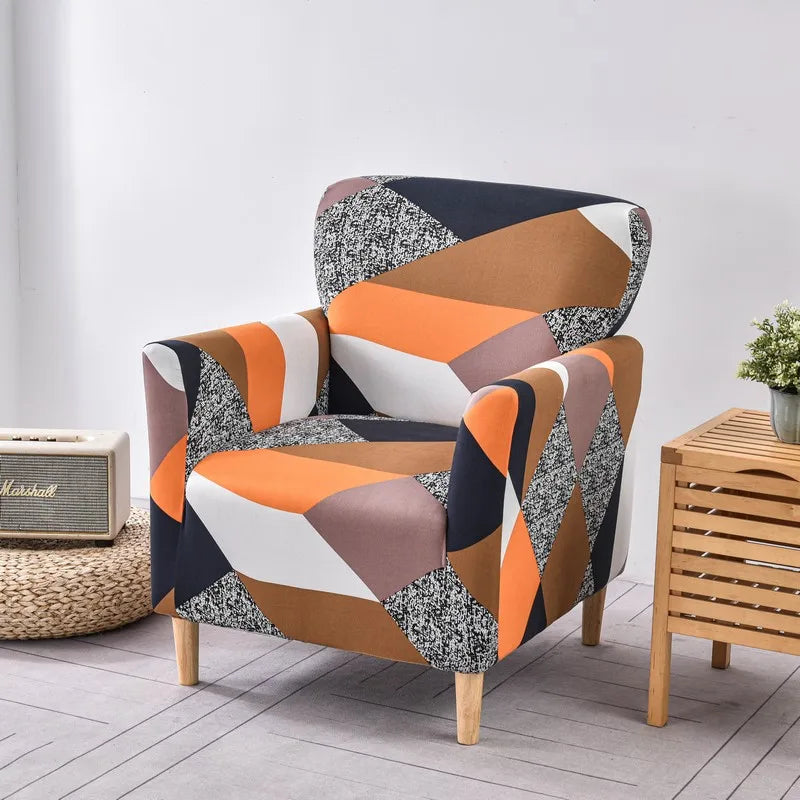 Housses De Fauteuil 4 Pièces Jacquard Gris Brun – Housse Inclinable Avec Poches, Pour Canapé Relax, Massage Et Maison