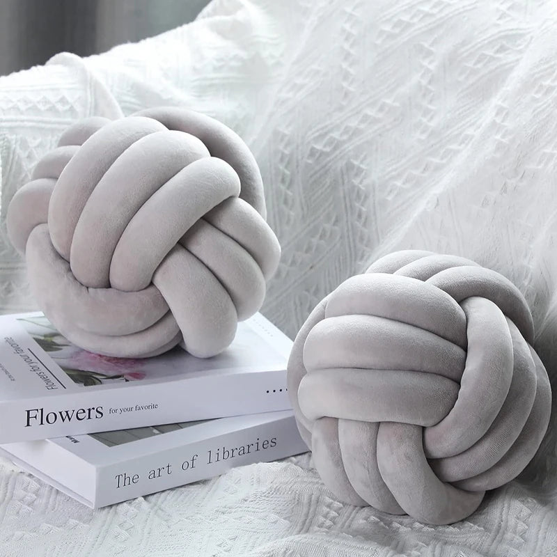 1 Coussin Boule Nœud Design – Décoratif Moderne en Velours