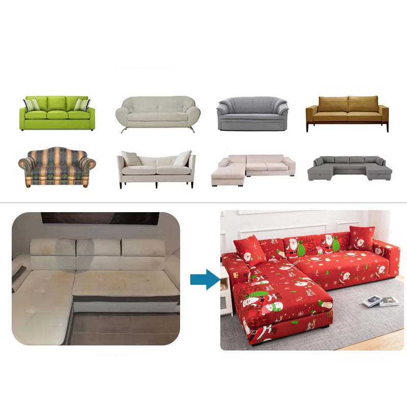 Housse de Canapé d'Angle - Motif Noël