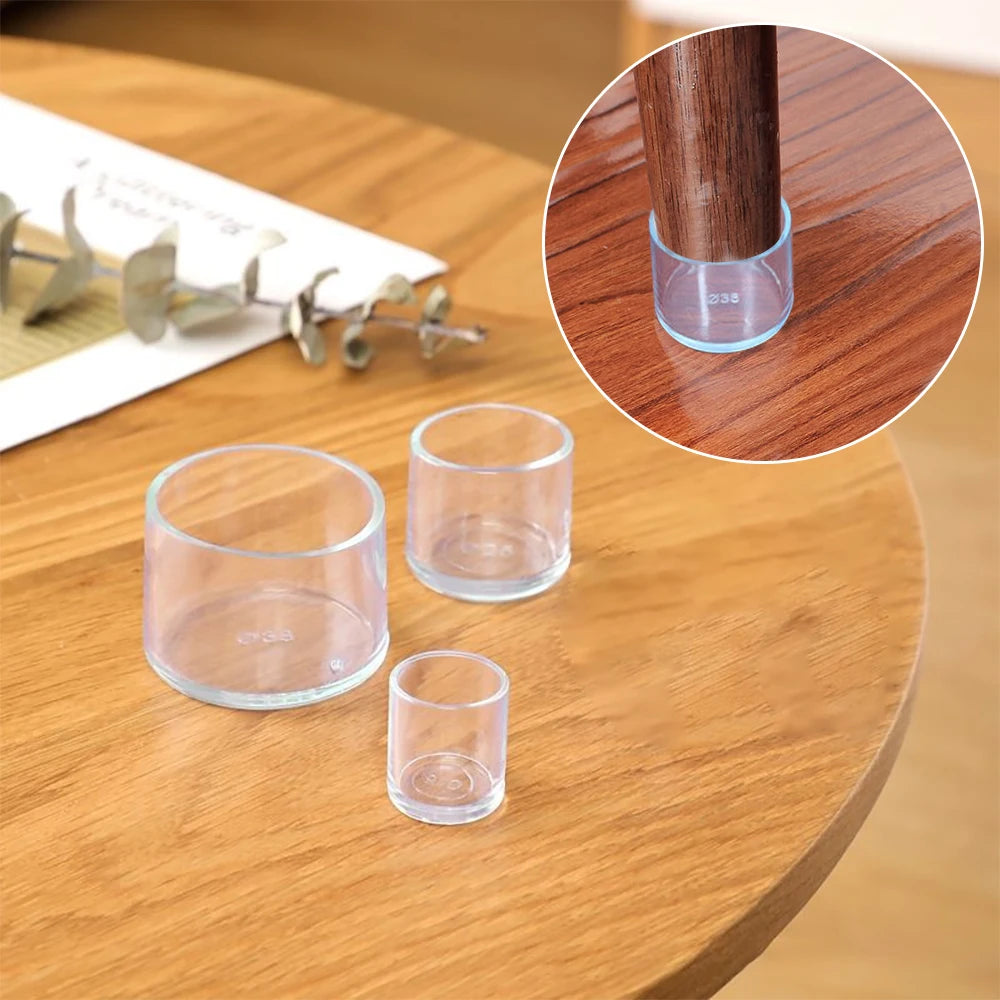 Protections en silicone pour pieds de chaises et tables ronds – Lot de 8