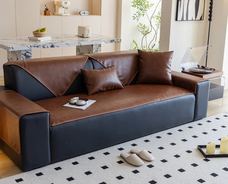 LineProtect™ – Protège Canapé Design Imperméable & Antidérapant en Simili Cuir