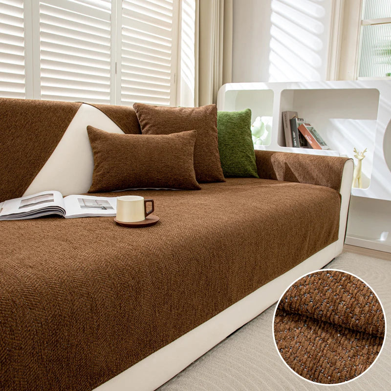 Protège Canapé Design Antidérapant – Jacquard Chenille Renforcée