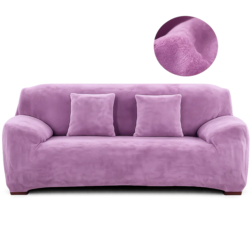 Velours Violet Clair - Housse De Canapé Extensible
