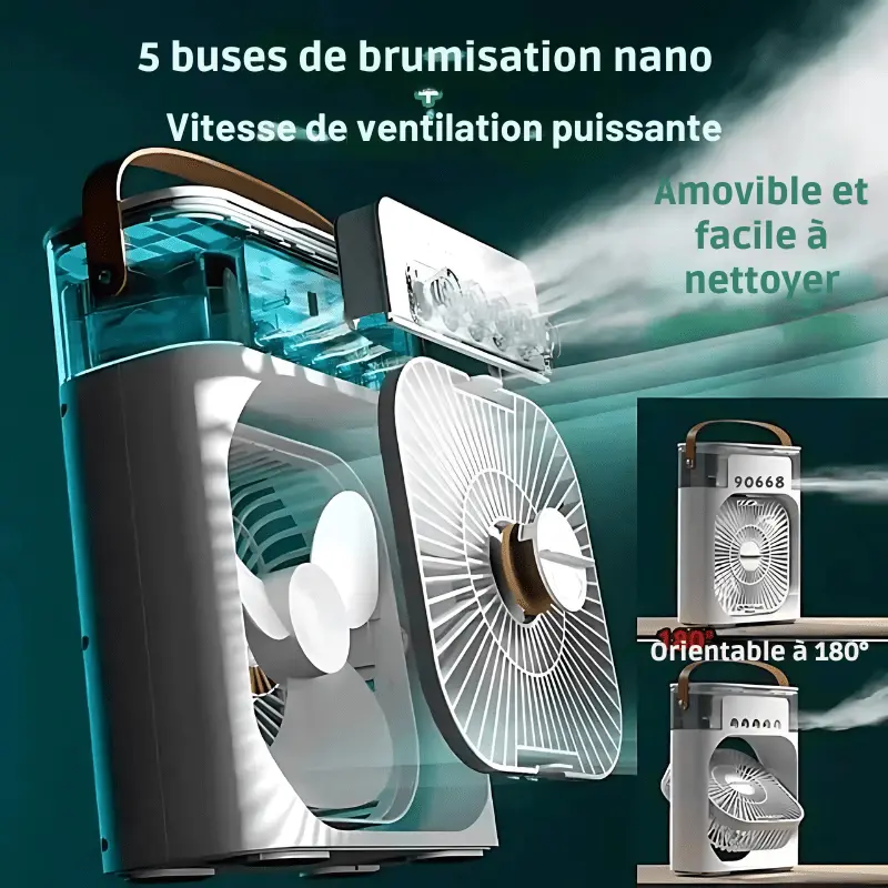 Ventilateur Silencieux Climatiseur Portable Brumisateur USB - FreezeX Air® - La Maison de la Housse®
