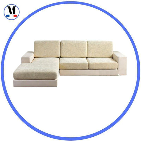 Destockage - Housse Coussin d'Assise Canapé - Jacquard Beige - La Maison de la Housse®