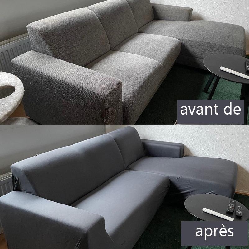 Destockage - Housse De Canapé d'Angle Bleu navire - La Maison de la Housse®