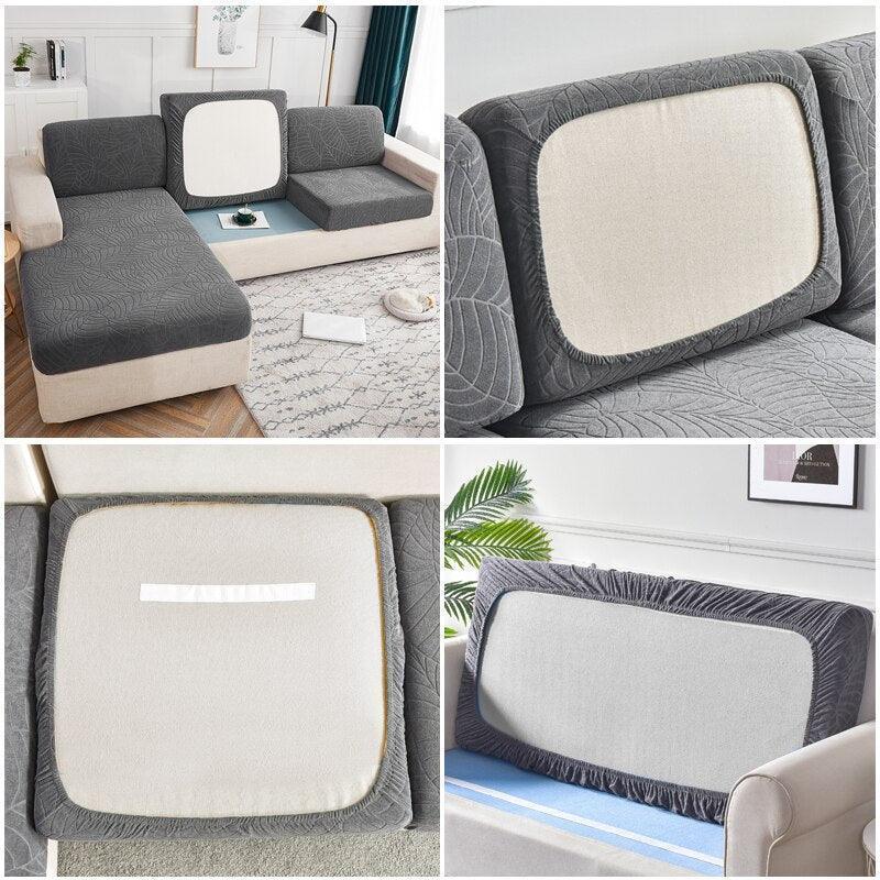 Destockage - Housse de coussin d'assise pour canapé - Jacquard Bleu - La Maison de la Housse®