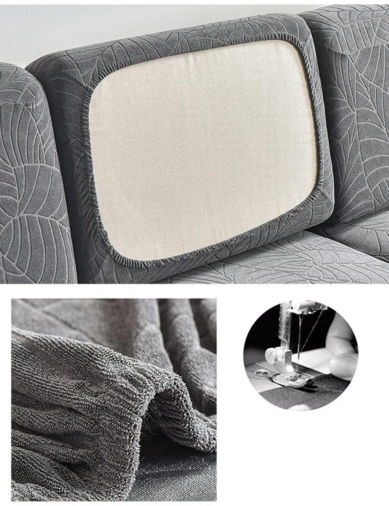 Destockage - Housse de coussin d'assise pour canapé - Jacquard Bleu - La Maison de la Housse®