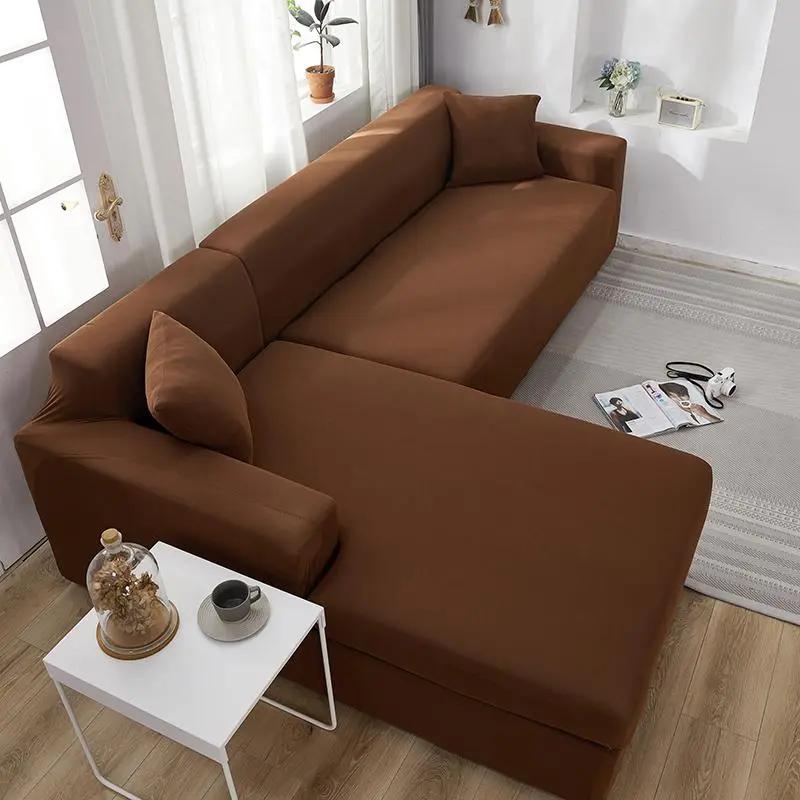 Housse de canapé d’angle Café léger pour Housse De Canapé d'Angle – La Maison De La Housse