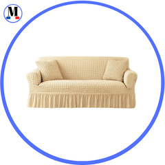 Housse de canapé en Microfibre Style Jupe Beige