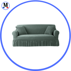 Housse de canapé en Microfibre Style Jupe Vert Lac