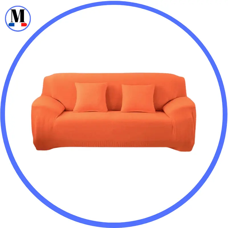Housse De Canapé Extensible Orange pour Housse de canapé – La Maison de la housse