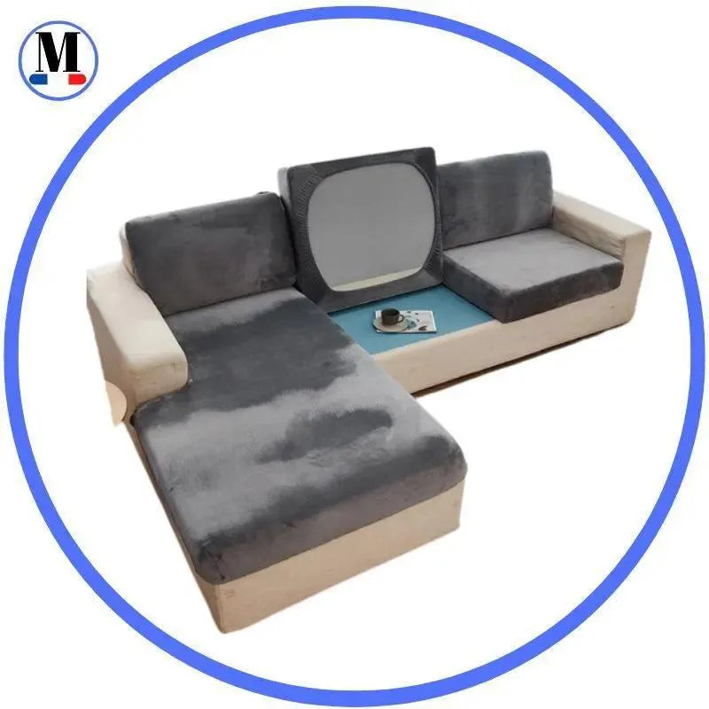 housse-de-coussin-de-siege-dassise-en-velours-gris-clair-canape-fauteuil – La Maison de la Housse