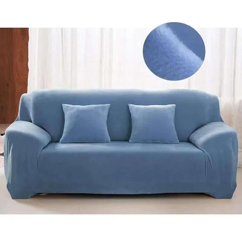 housse-en-velours-bleu-pour-canape-extensible-ajustable – La Maison de la Housse