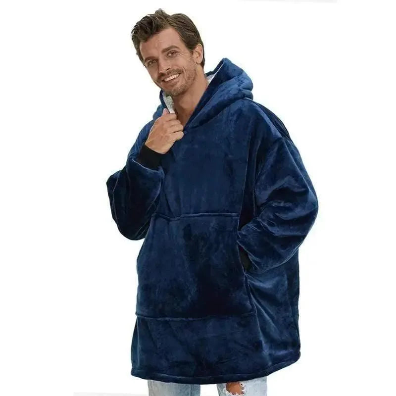 poncho-pull-over-sweatshirt-plaid-universel-homme-femmme-interieur-polaire – La Maison de la Housse