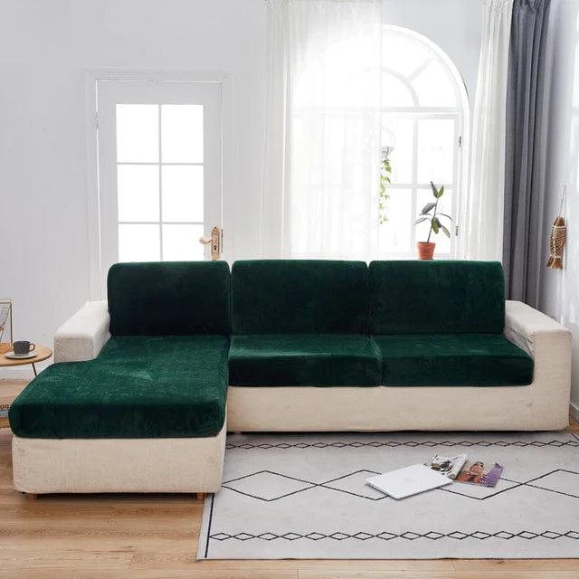 Housse Coussin d'Assise Velours Vert Foncé