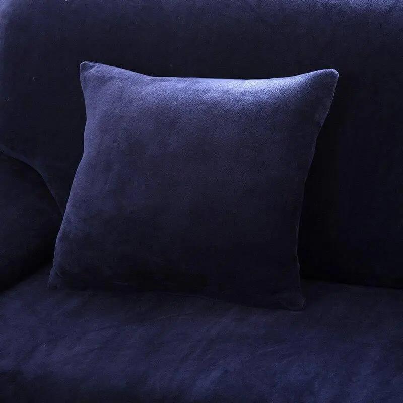 2 Housses De Coussin En Velours Bleu Nuit 45x45cm - La Maison de la Housse®
