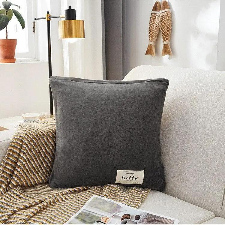 Housse De Coussin En Velours Gris - La Maison de la Housse®
