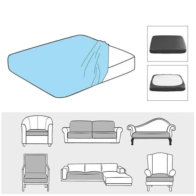 Housse Coussin d'Assise Canapé - Motif jacquard velours bleu canard - La Maison de la Housse®