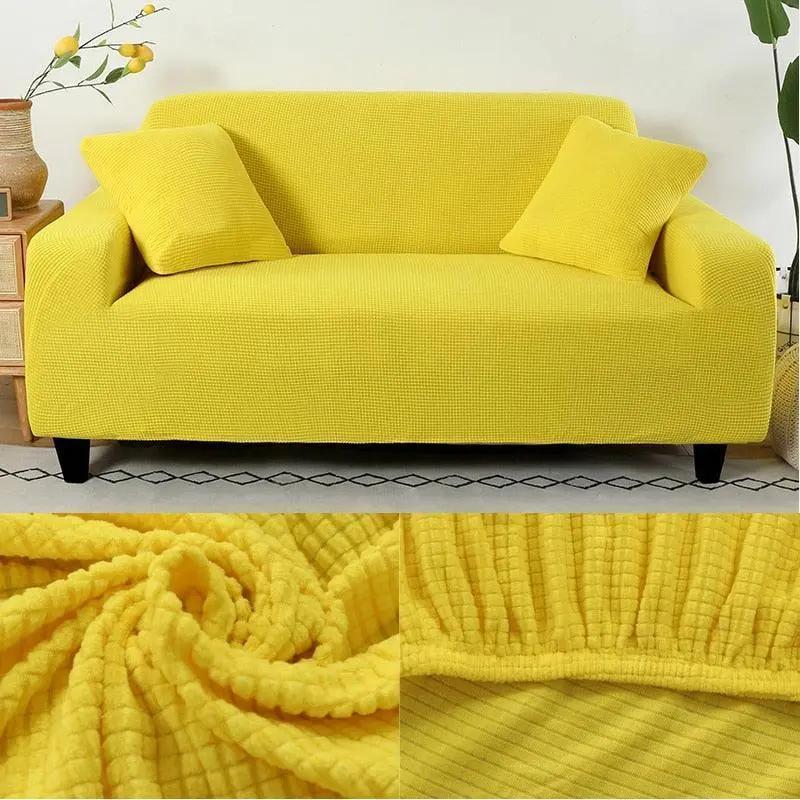 Housse de Canapé Jaune Microfibre - La Maison de la Housse®