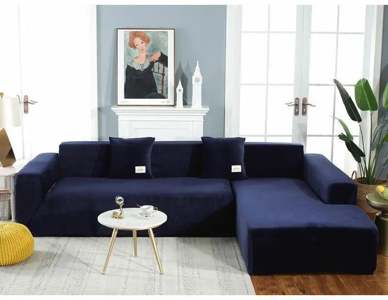 Housse de Canapé Velours Bleu Nuit - La Maison de la Housse®