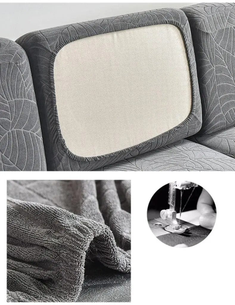 Housse de coussin d'assise pour canapé - Motif jacquard velours marron - La Maison de la Housse®