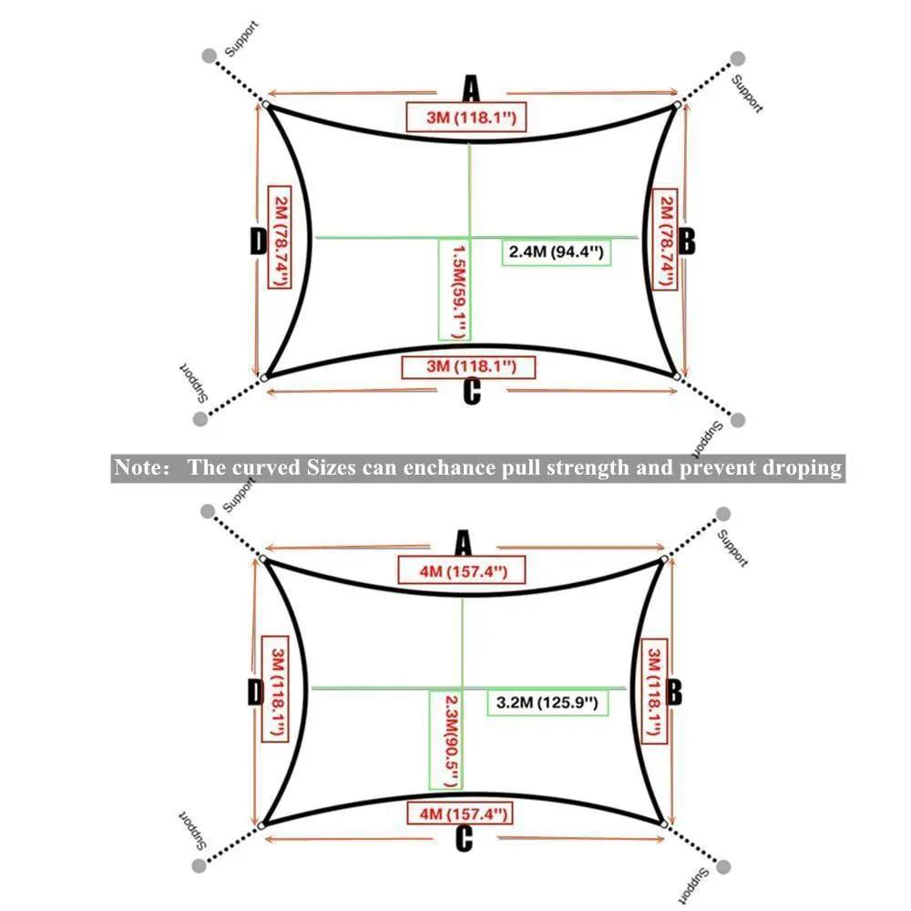 Toile Tirée Voile Haut Vent Tissu Ombrage Jardin & Terrasse - La Maison de la Housse®
