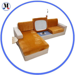 Housse Coussin d'Assise Canapé en Velours Orange