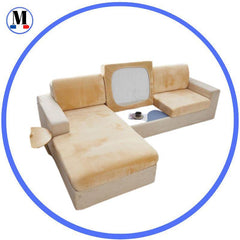 Housse Coussin d'Assise Canapé Velours Crème