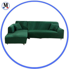Housse De Canapé d'Angle Vert Foncé