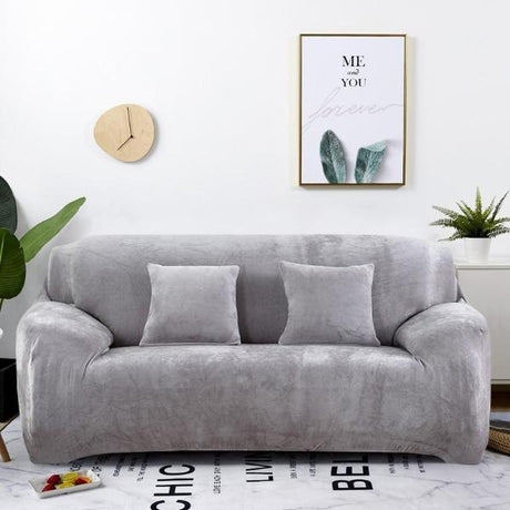 Housse de Canapé Velours Gris - La Maison de la Housse®