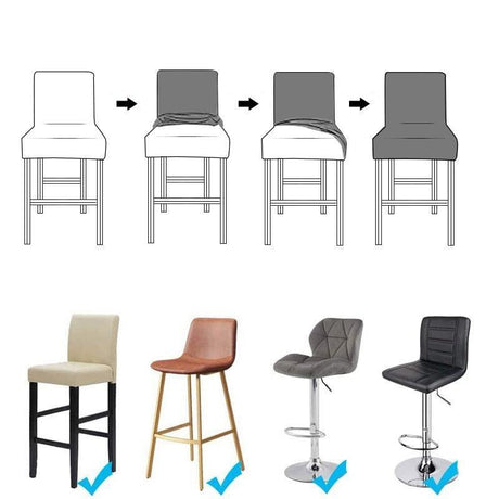 Housse de chaise de bar en velours - La Maison de la Housse®