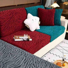 Housses de Coussin Zébrée Velours Pour Siège D'assise