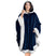 Plaid Poncho Sweat Cape Bleu - La Maison de la Housse®