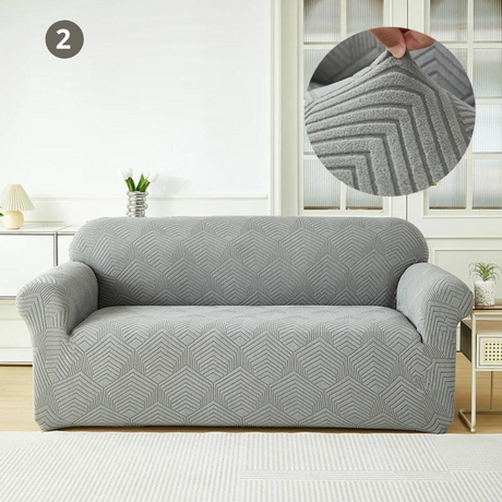 Housse de Canapé Jacquard Gris