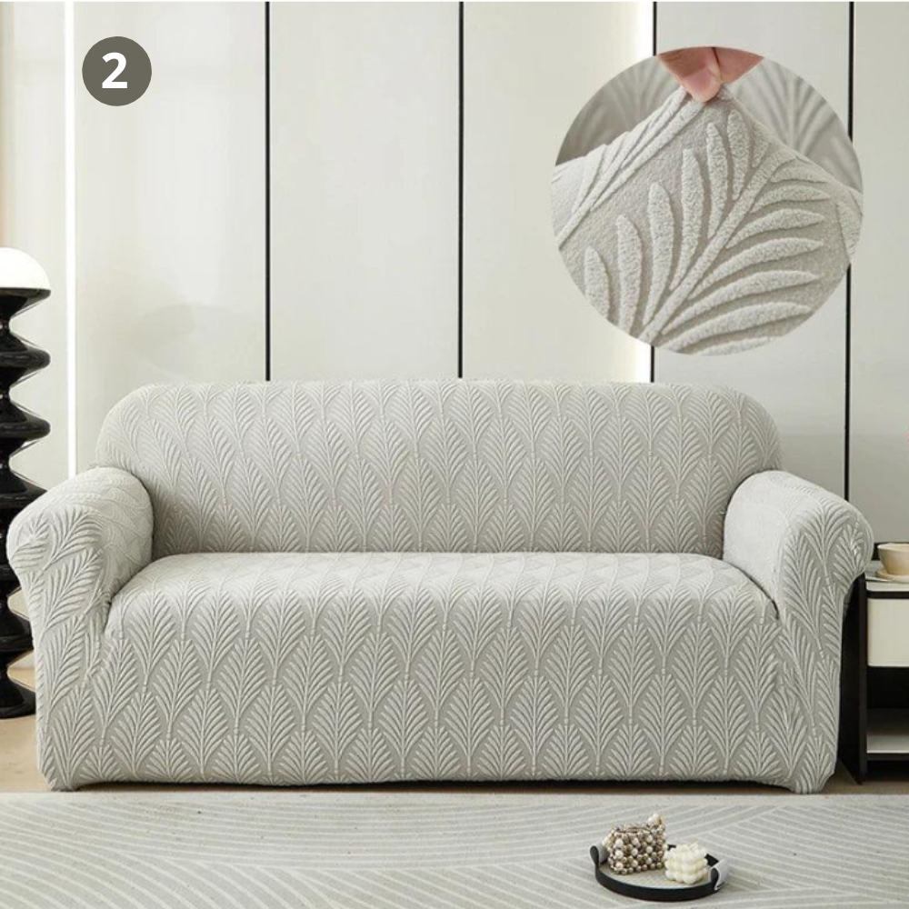 Housse de Canapé Jacquard Gris Clair