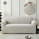 Housse de Canapé Jacquard Gris Clair