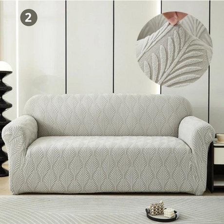 Housse de Canapé Jacquard Gris Clair