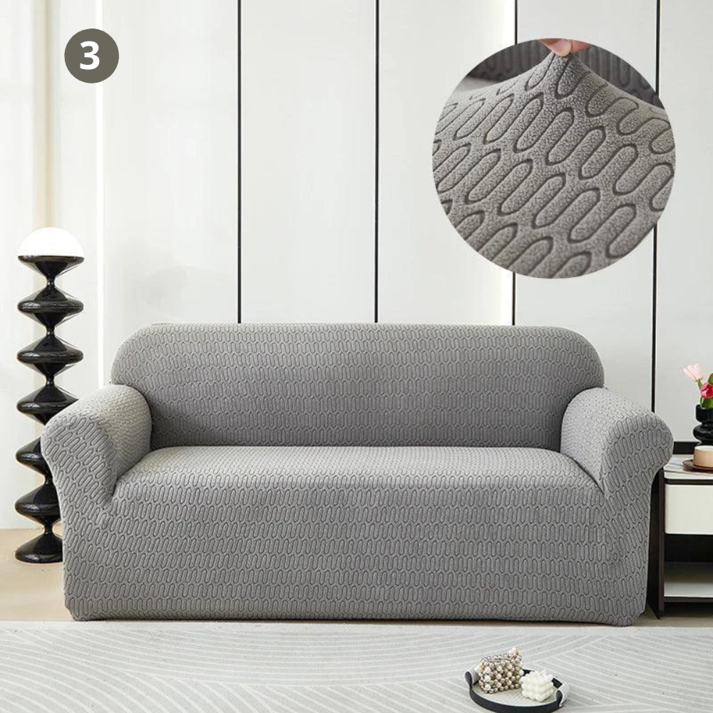 Housse de Canapé Jacquard Gris