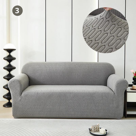 Housse de Canapé Jacquard Gris