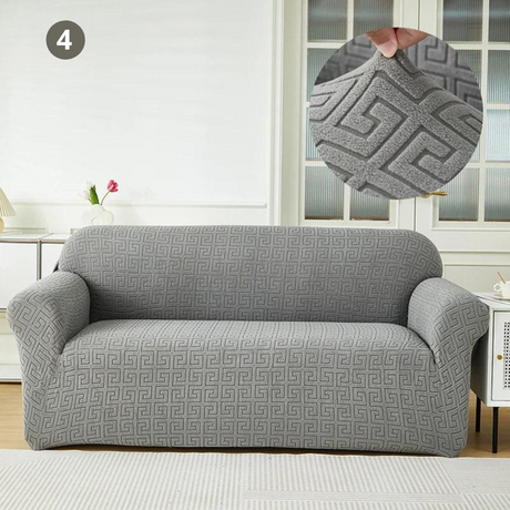 Housse de Canapé Jacquard Gris